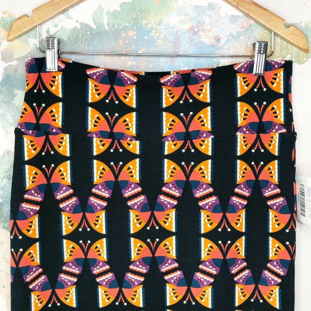 Lularoe Size Large Skirt Pencil Cassie Butterfly - Picture 2 of 9